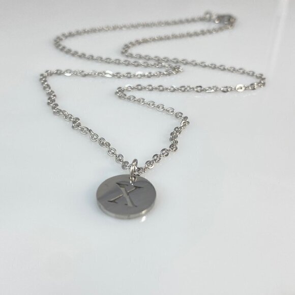 (Choose your) Initial Letter Stainless Steel Cable Chain Necklace - Picture 5 of 10